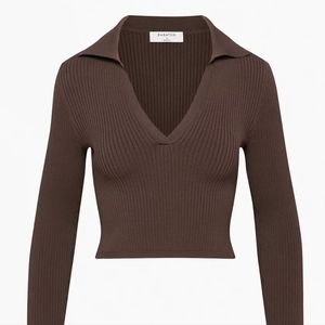 Aritzia Sculpt Knit Polo Longsleeve